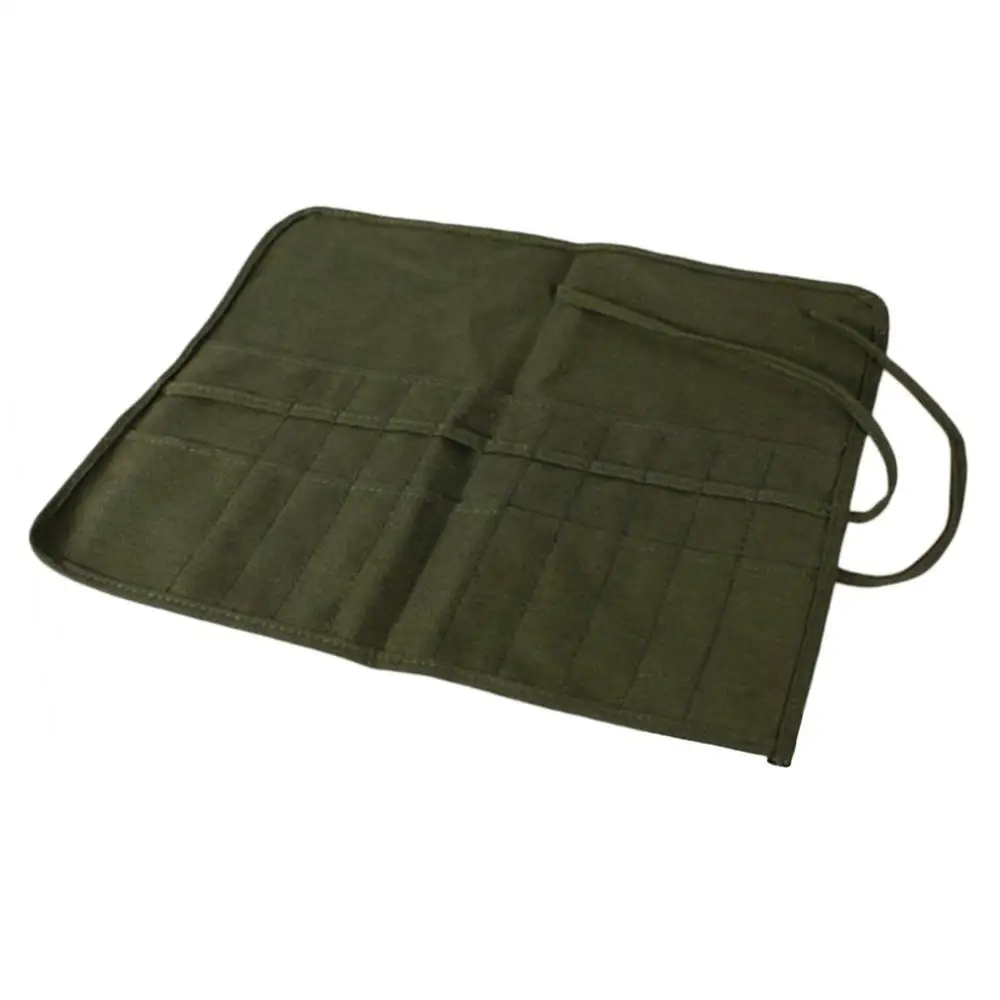 

Modern Roll Up Canvas Paint Brush Bag Cases For Artist Draw Pen Watercolor Oil Brush Army Green School Arts Supplies 40x33cm