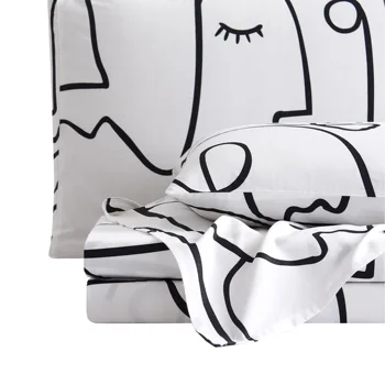 

100% Cotton Abstract Painting Parure Sheet Set Bedding Set Bed Set Boho Bed Sheets Bed Cover Sets Flat Sheet Pillowcase