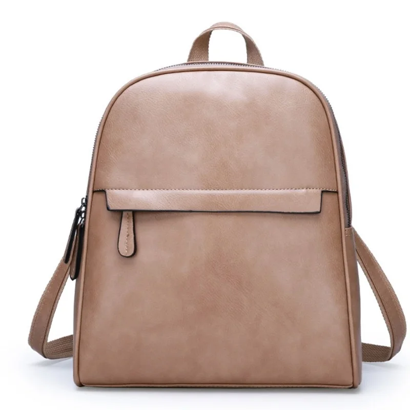 

2020 fashion women casual travel backpack high quality vintage pu leather anti theft large-capacity travel Backpack Knapsack