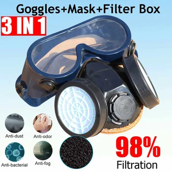 

Gas Mask Spray Paint Decoration Chemical Dust Mask Protection Toxic Steam Filter Respirator Half Mask Fit for Filters