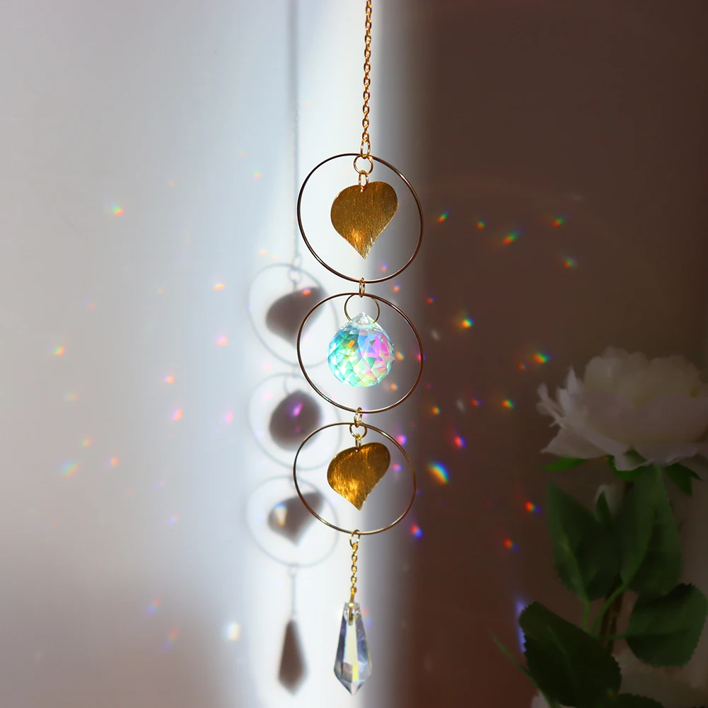 WREESH Pendaison Cristal Suncatcher avec Pendentif Suspendu Aile pour le  Dégagement de Décoration à la Maison 