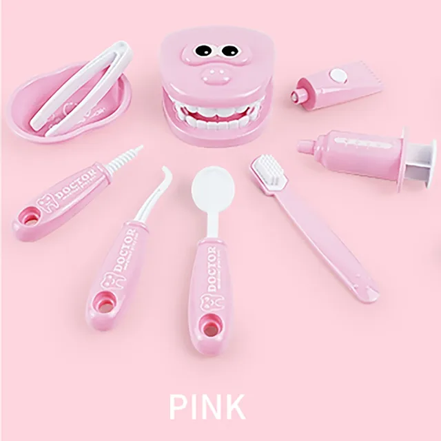 9pcs/set Kids Pretend Play Toy Dentist Check Teeth Model For Doctors Role Play Simulation Learing Toys Early Educational Toys 1
