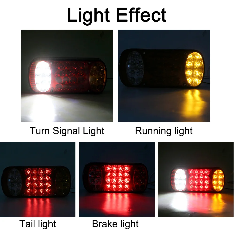 LED Tail Lights Car Truck Tail Light Signal Indicator For Trailer Lorry Rear Stop Brake Lights 32LED 12V Waterproof