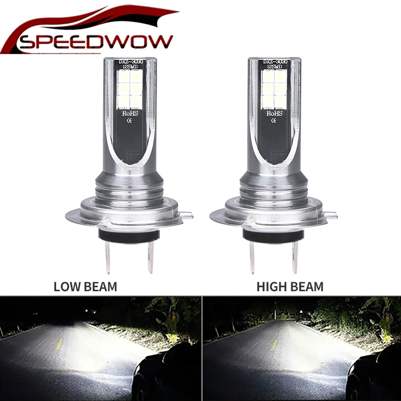 SPEEDWOW 2PCS H7 110W Single/Hi/Lo Beam Car Headlight White LED 24000LM