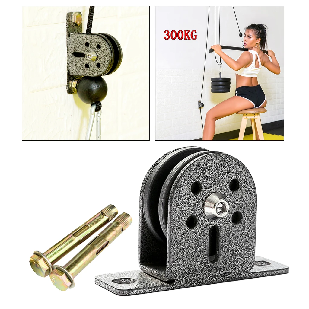 High-Strength Fixed Pulley Block Single Wheel Lifting Rope Guide and Self-tapping Screw Fitness Equipments Accessories