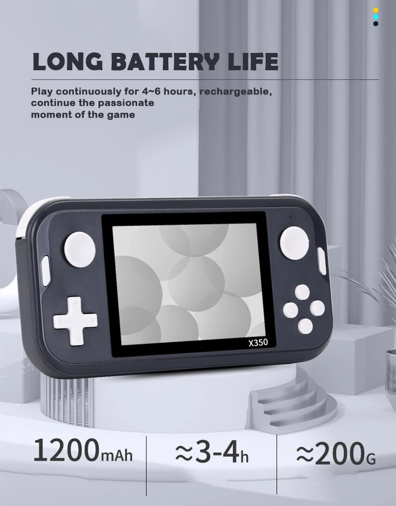 X350 Handheld Video Game Console Built-in 8600 portable Games Console 3.5 inch Screen Display 1200mAh battery Retro Game Player