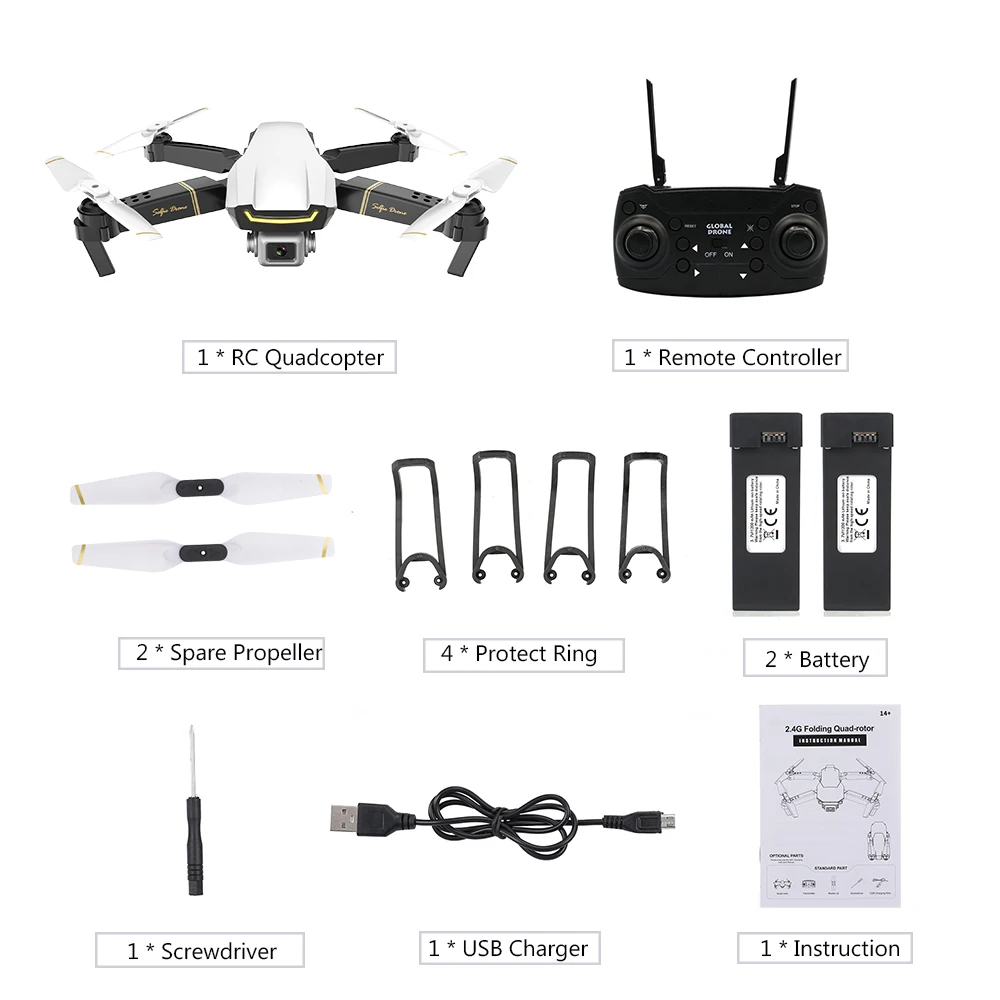Мини-Дрон GLOBAL Drone GW89 Радиоуправляемый Дрон с камерой 1080P Wifi FPV Gesture Фото Видео складной Радиоуправляемый квадрокоптер с аккумулятором 2/3 - Цвет: white with 2 Battery