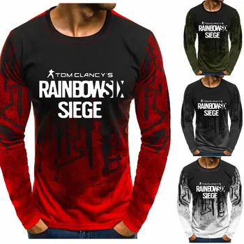 

Rainbow six siege Sweatshirts Fashion Men Gradient O neck pullover Hoodies Printed pullover Sweatshirts Hip Hop Harajuku Men Clo