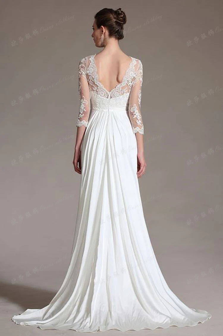 Без бретелек тепловизор страпон особенности закрытие vestidos de novia Кружева три четверти рукав Мать невесты платья