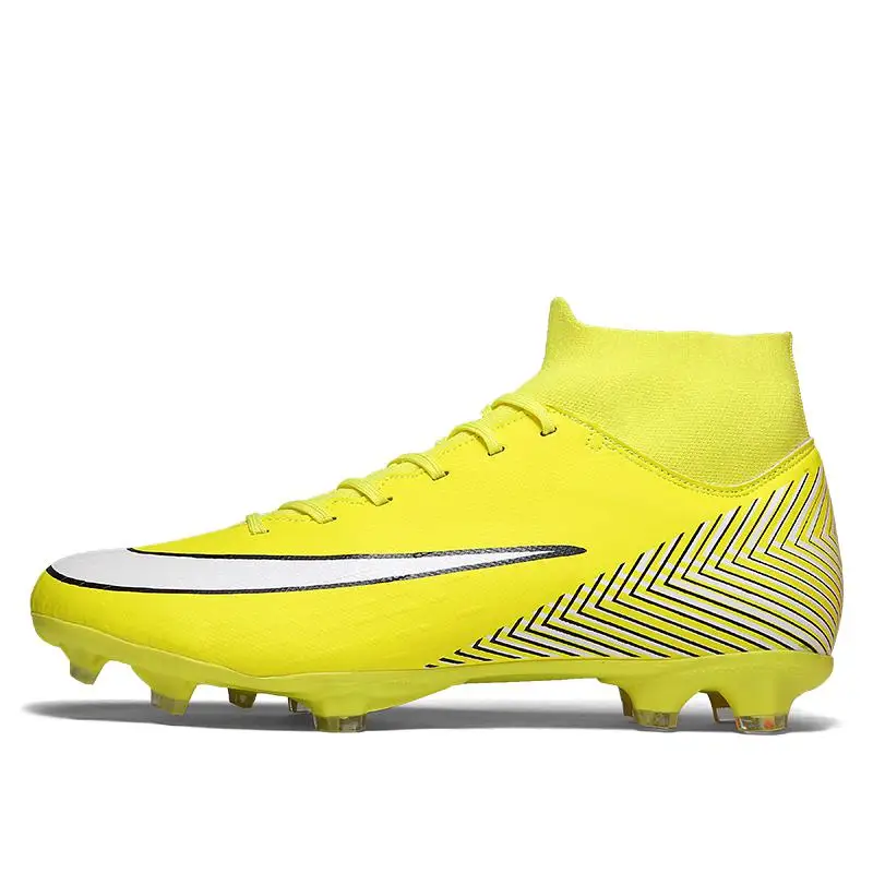 Оригинальные мужские футбольные бутсы, тренировочные длинные шипы для детей, Phantom Indoor Academy Sneaker AG Climacool, великолепные футбольные кроссовки - Цвет: Цвет: желтый
