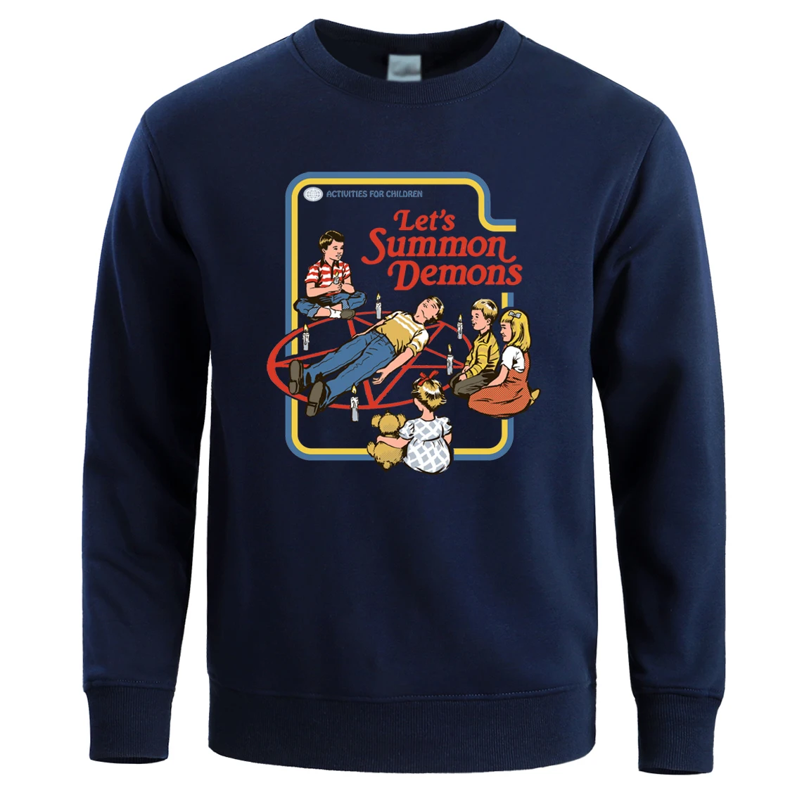Dark Blue Сатана толстовка мужская Ouija страшный злой демон смерти инопланетянин Grim Reaper Crewneck толстовки Зимний теплый пуловер уличная одежда - Цвет: Dark Blue