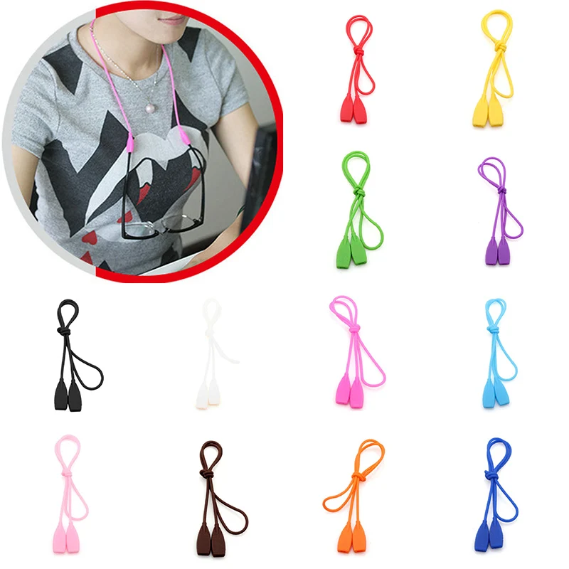 

Candy Color Elastic Silicone Eyeglasses Straps Sunglasses Chain Sports Anti-Slip String Glasses Ropes Band Cord Holder