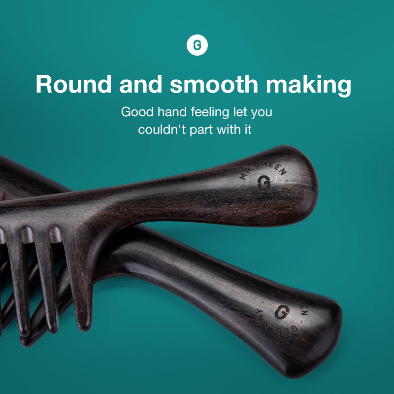 Wood MR.GREEN Natural Comb Wide Tooth Wet  Hair Combs Anti-Static Styling Comb for Long Hair Head acupunct          s_voghion.com