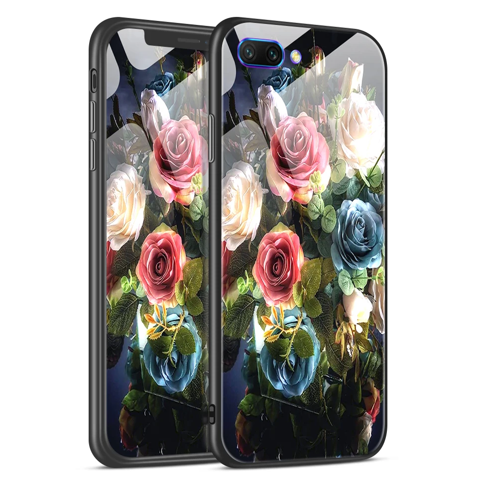 H136 Для huawei Honor 10/10 Lite звездный узор Роскошный чехол из закаленного стекла для Honor 10lite полный защитный противоударный жесткий чехол - Цвет: H136