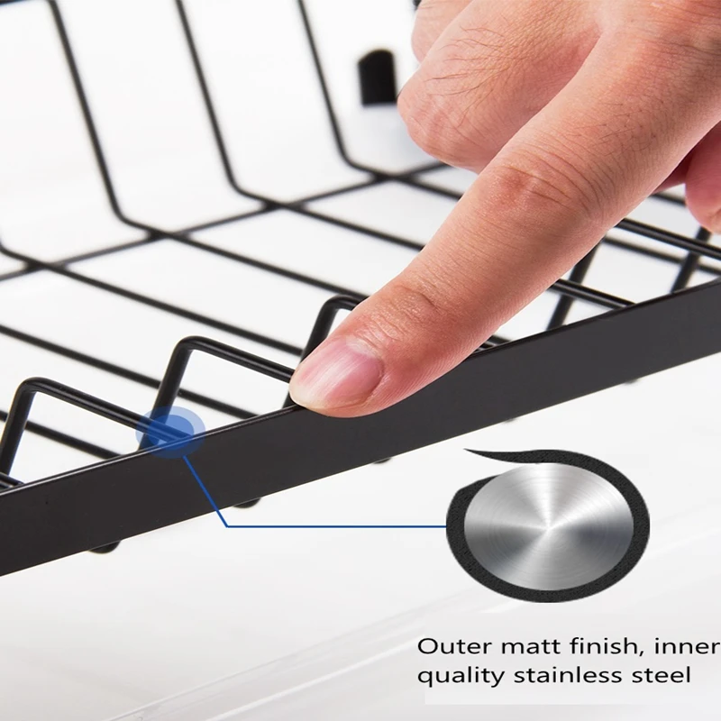  Dish Drying Rack Kitchen Supplies Storage Shelf Countertop Space Saver Display Stand Tableware Drai - 4000009913030