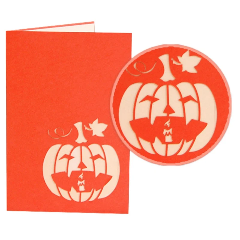  Halloween 3D Popup Angry Pumpkin Greeting Card Creative Holiday Invitations Card Envelope Included  - 4000050604866