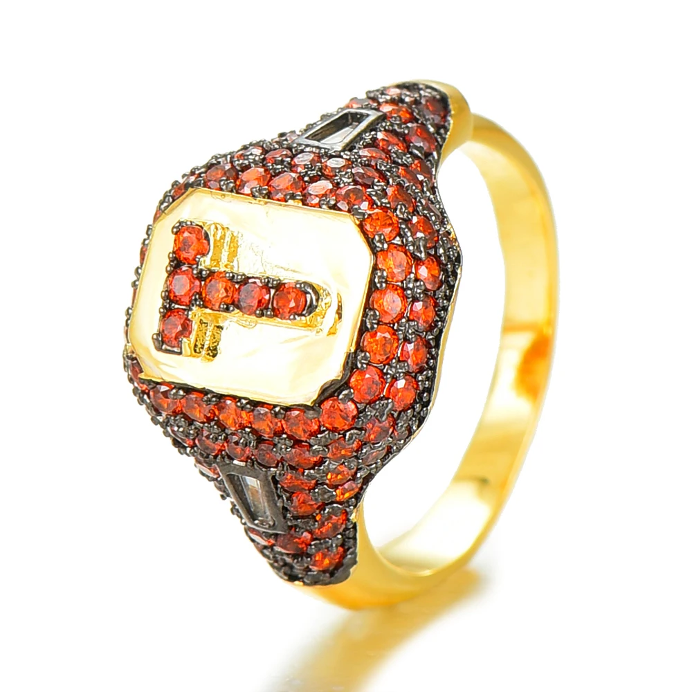 GODKI Monaco дизайнерские роскошные кольца с геометрическими фианитами для помолвки, Дубаи, Naija, свадебные кольца на палец, ювелирные изделия, наркомания - Цвет основного камня: H237B Orange