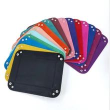 Двухсторонний держатель для игральных костей, кожаный складной лоток, бархатный для RPG DND, для хранения настольных игр, держатель для карт D& D, органайзер для заметок