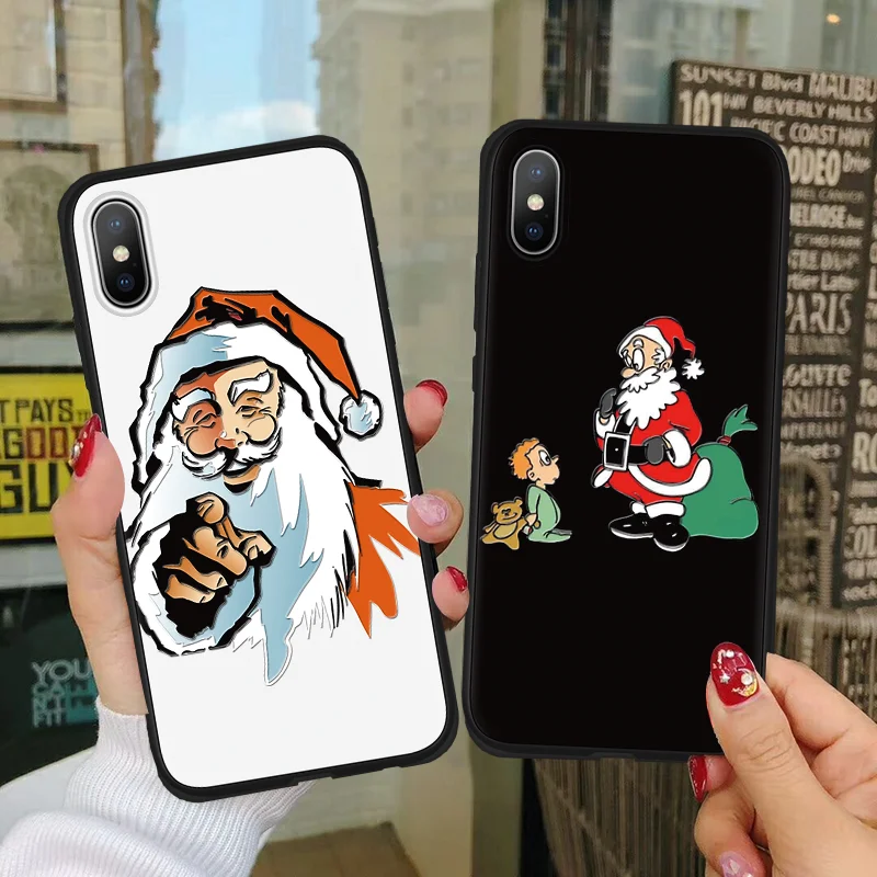 

Merry Christmas gifts 3D Relief Santa Claus Soft TPU Fundas For iPhone 7 8 Plus XR X XS 5 5S SE 6 6S Plus 11 Pro MAX XS Max Case