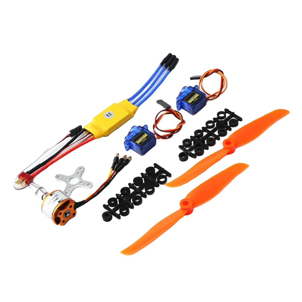1 Set 9G Servo Motor 2200KV 30A ESC 6035 Propeller RC Plane Helicopter Parts