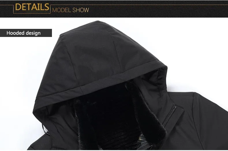 Winter New Men's Down Jacket Thick Warm Hooded Zipper Pocket Casual Windproof Detachable Down Liner Jacket male Coat