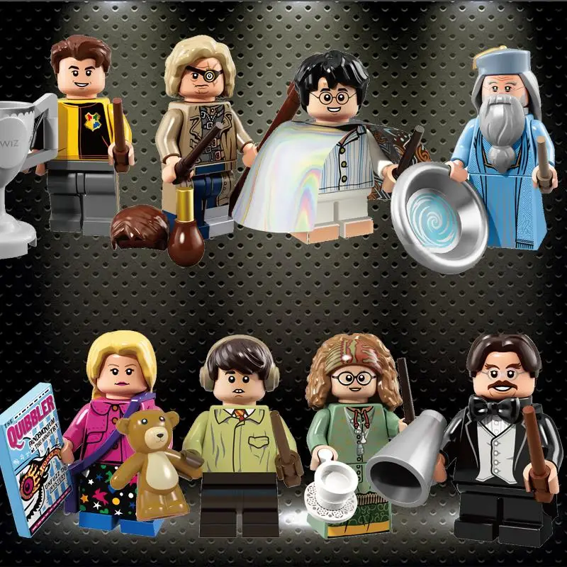 

legoly Harry Series Potters Flitwick Dumbledore Longbottom Luna Diggory Building Blocks minifigured Toys for Children WM6041