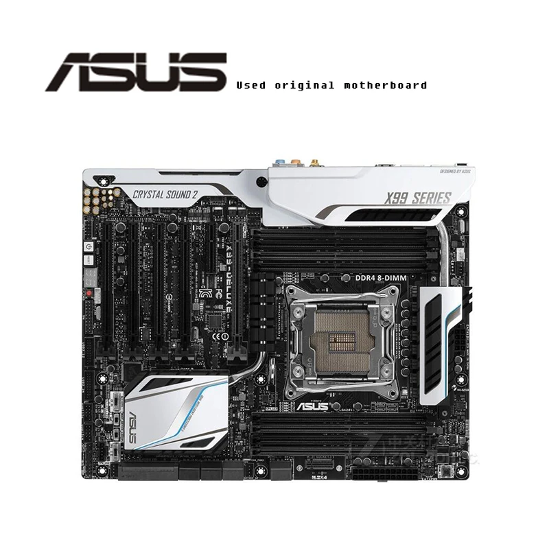 Оригинальная материнская плата для ASUS X99 DELUXE DDR4 LGA 2011 V3 USB2.0 USB3.0 128 ГБ настольная