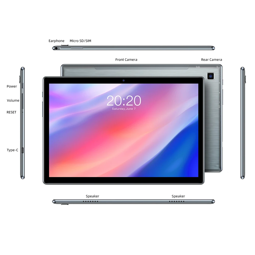 Планшеты Android 10 0 OS Teclast P20 1 дюймов 2 Гб RAM 32 ГБ ROM 1280 × 800 6000 мАч батарея Восьмиядерный