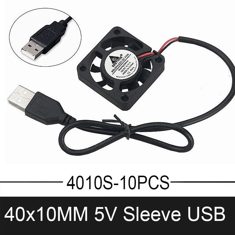 10 шт. Gdstime 5 В USB 40 мм x 9 лезвий маленький Бесщеточный Охлаждающий вентилятор