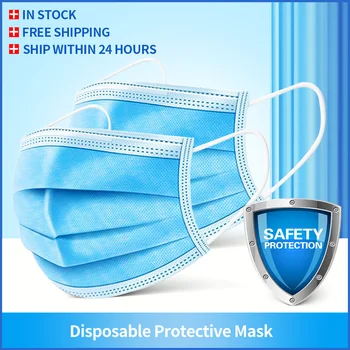 

10-200 Pcs Disposable Mouth Masks Non-woven Melt Blown 3 Layer Filter Face Mask Safe Breathable Protective Dust Masks Mascarilla