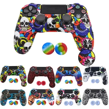 

Anti-slip Silicone Rubber Cover Skin Case for Sony PlayStation 4 PS4 Pro Slim Controller with 2 Joystick Caps