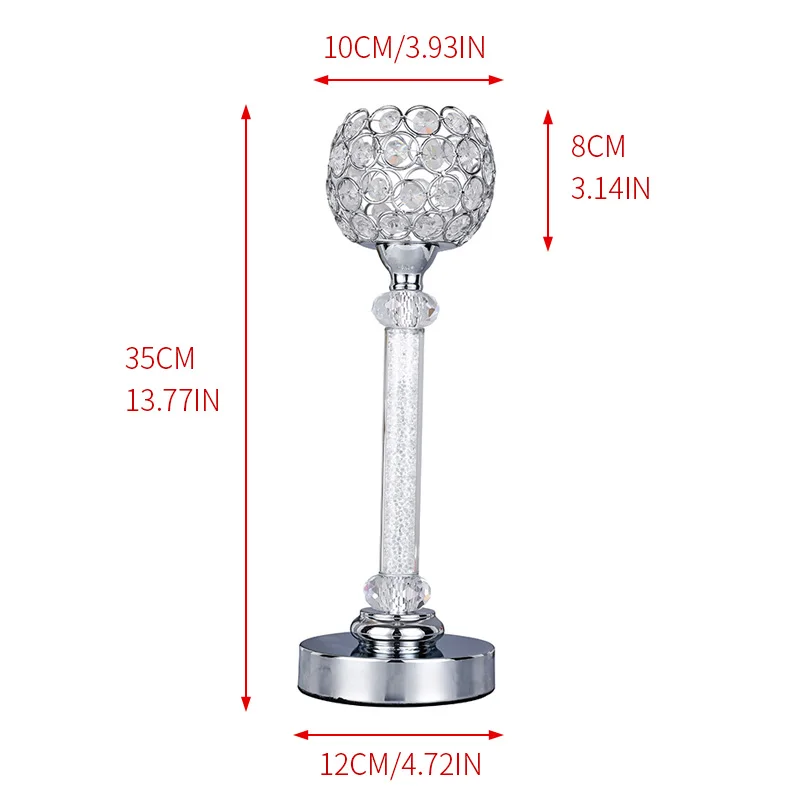 Crystal Tealight Candle Holders Coffee Dining Table Centerpieces Metal Candlesticks Wedding Christmas Halloween Decoration CH140