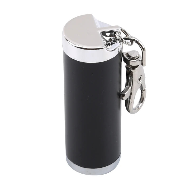 black Наружная пепельница для сигарет с крышкой брелок металлическая переносная пепельница Мини карманная пепельница цилиндр шампанское золото - Цвет: black