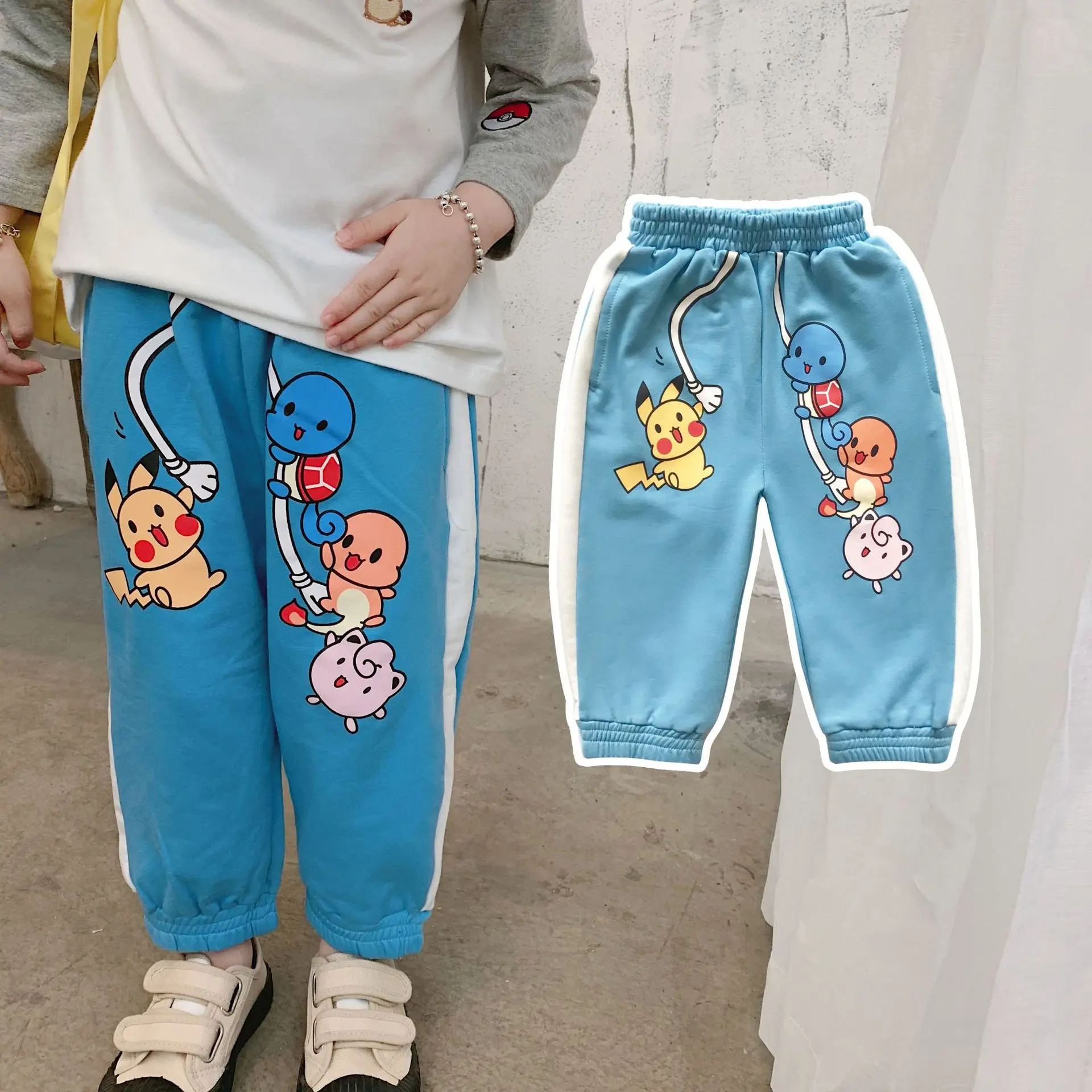Tonytaobaby/осенне-зимняя одежда; новые детские повседневные брюки; милые хлопковые спортивные брюки для мальчиков и девочек с героями мультфильмов