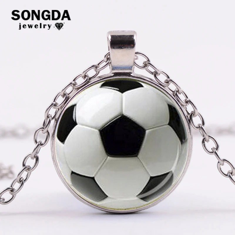 SONGDA спортивные Футбол фото Стекло купол кулон Цепочки и ожерелья звено цепи из