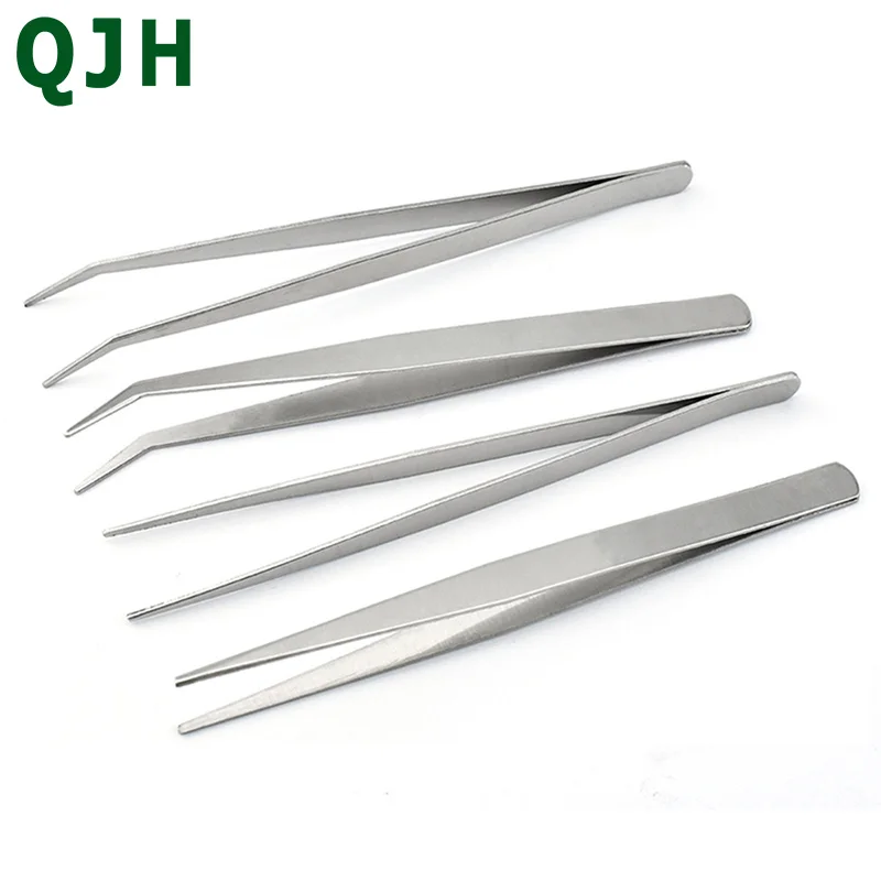 

1PCS Stainless Steel Tweezers Maintenance Tools Industrial Precision Curved Straight Tweezers Repair Tools
