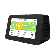 Dm601 multi-função lcd tela detector de qualidade do ar pm2.5 pm1.0 pm10 co2 tvoc detectores de partículas monitor velocidade de computação rápida