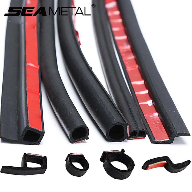 

P Z D Shape Type Soundproof Car Door Seal Strip 4 M Auto Hood Rubber Sealing Strips Anti-Dust Weatherstrip Edge Trim Car Styling