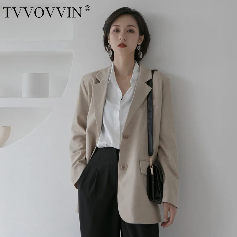 TVVOVVIN, Осенний однотонный лаконичный Гонконгский ароматизатор, канистра для отдыха, Обычный пояс, длинный рукав, Женский блейзер ZX189