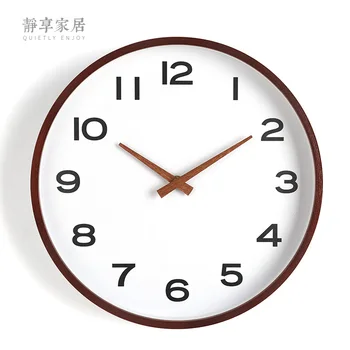 

Nordic Wood Wall Clock Large Modern Living Room Silent Clock Mechanism Simple Office Horloge Mural Home Decor White Wall Clock
