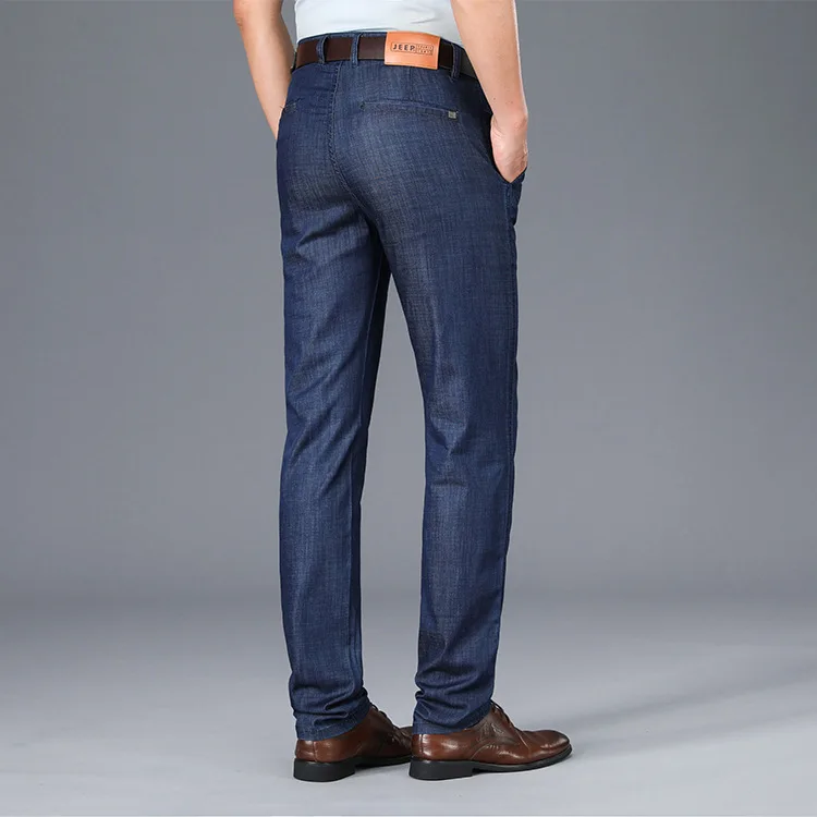 

2020 Summer Thin Mens Jeans Cargo Straight Stretch Loose Denim Jeans Male Plus Size 40 42 44