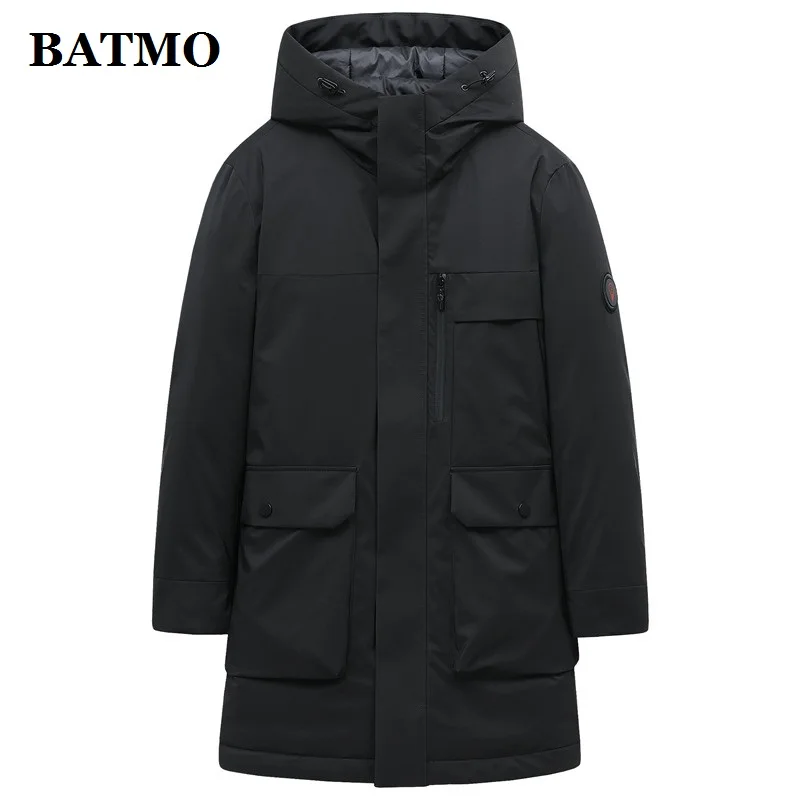 BATMO Новое поступление Зима 90% белые куртки с капюшоном на утином пуху мужские пуховики плюс размер M-4XL 9719