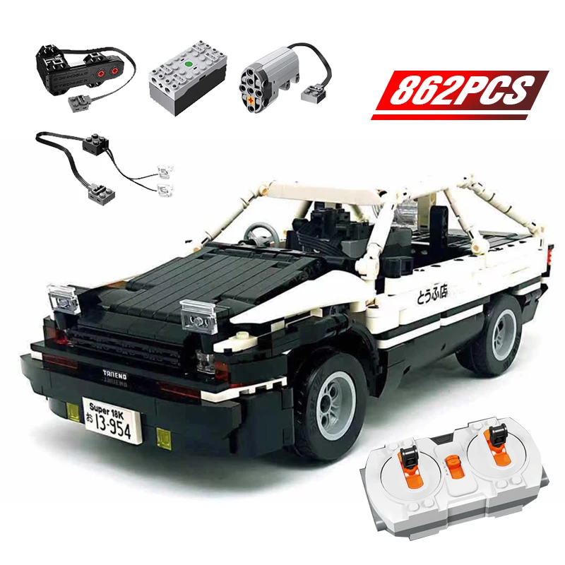 

862Pcs Remote Control Racing Car Building Blocks For Legoing AE86 Technic Drift Racing Car Bricks Toys For Children Boys