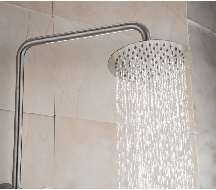 Description Picture 6 of itemBathroom Shower Rainfall Hot&cold Mixer Brushed Shower Haed Bathtub Thermostatic Shower System Set