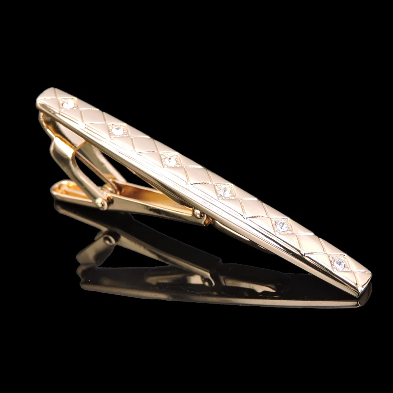 Free shipping, high-end luxury men's business shirt gold tie clip new fashion brand crystal tie clip business ship tie clip