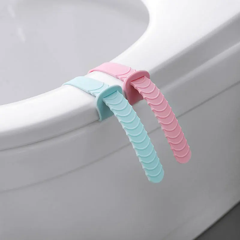 1pcs European Toilet Seat Lifters convenient to silicone Toilet lid device is mention Toilet potty ring handle home Bathroom