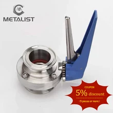 Металлист 1," Труба OD 19-38 мм санитарный Дроссельный клапан SS304 наконечник OD 50,5 мм подходит 1,5" тройной зажим с рукояткой триггера