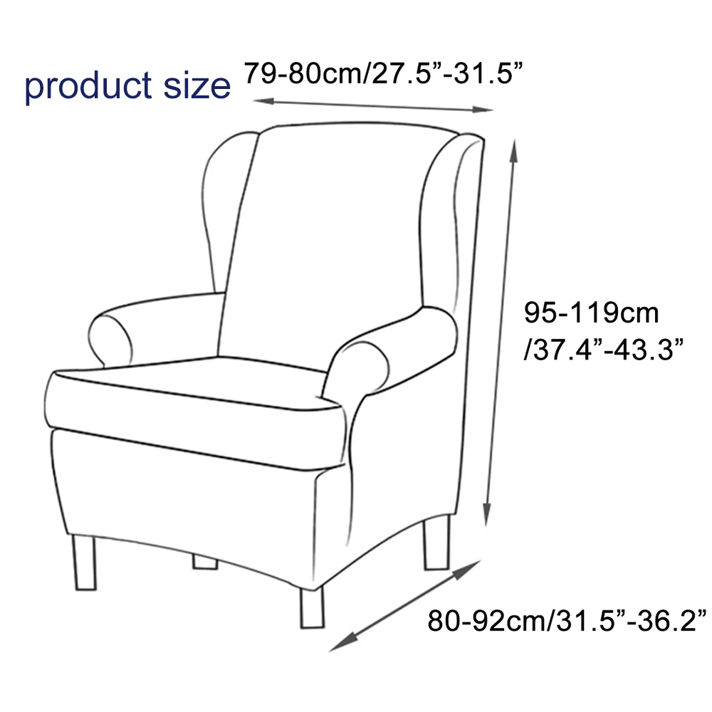 2 шт. съемный чехол для дивана крыло чехол для кресла Wingback крышка печатное кресло стрейч протектор