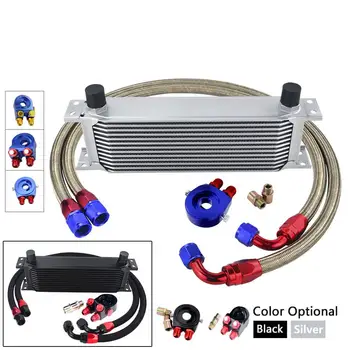 

Dragonpad 13 Row Oil Cooler KIT + Oil Filter Sandwich Adapter + Nylon Stainless Steel Braided Hose