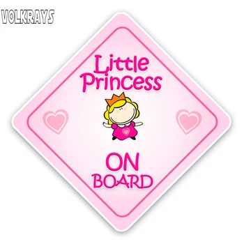 

Volkrays Fashion Car Sticker Little Princess Baby on Board Colored Warning Sign Accessories Reflective Vinyl Decal,14cm*14cm